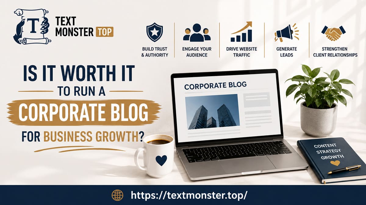 Is it worth it to run a corporate blog for business growth by Text Monster.