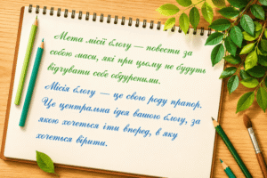 Місія блоґу: ілюстрація про місію блоґу та довіру між автором і читачами в епоху штучного інтелекту.