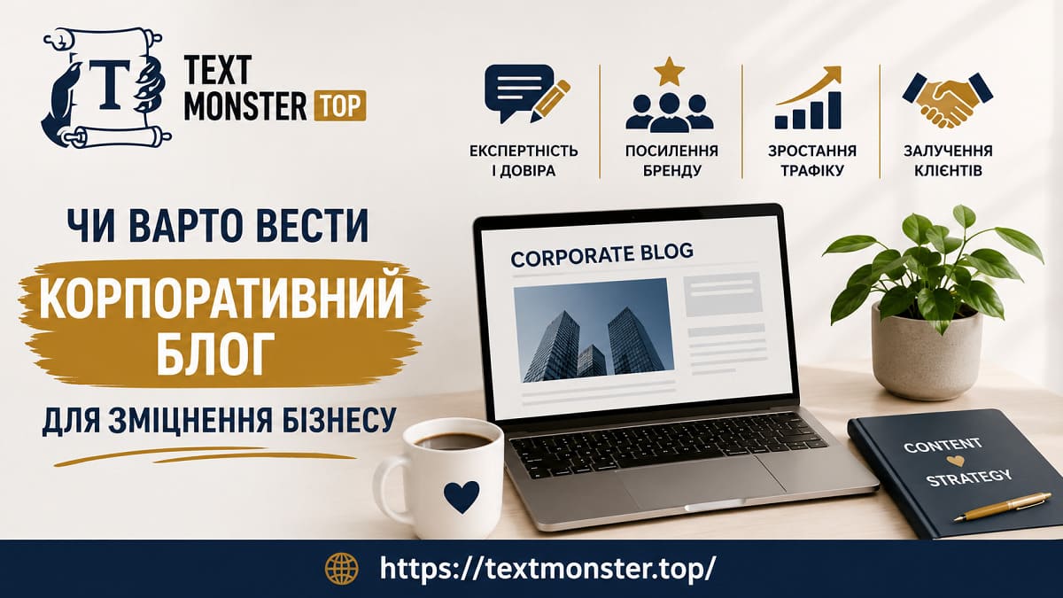 Чи варто вести корпоративний блоґ для зміцнення бізнесу від Text Monster.